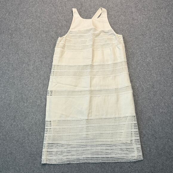 Women's Ann Taylor Loft Linen Blend and Lace Cream Sundress Size 2 NEW - Picture 1 of 9